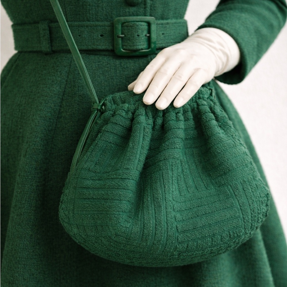 Green Textured vintage Shoulder Bag